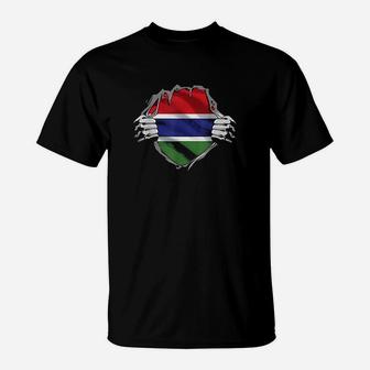 Super Gambian Heritage Gambia Roots Flag Gift T-Shirt | Crazezy DE