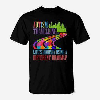 Support Autism Awareness Autistic Travelling T-Shirt - Monsterry