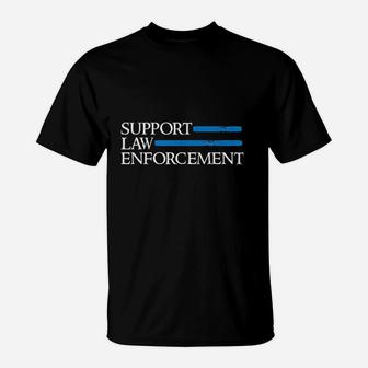 Support Law Enforcement Blue Police T-Shirt | Crazezy