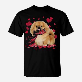 Sweet Valentine Tan Pekingese T-Shirt - Monsterry