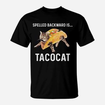 Tacocat Spelled Backward Is Tacocat - Love Cat And Taco T-Shirt | Crazezy