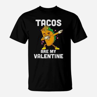 Tacos Are My Valentine Dabbing Taco Valentines Day Kids Boys T-Shirt | Crazezy