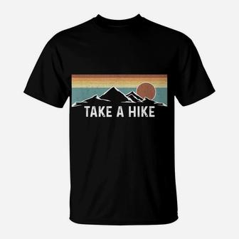 Take A Hike - Outdoor Wildlife Hiking Mountains Retro T-Shirt | Crazezy AU