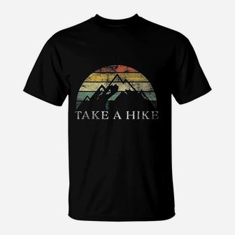 Take A Hike Retro Weathered Outdoor Hiking T-Shirt | Crazezy