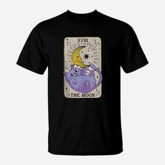 Tarot Card The Moon Xviii Kawaii Goth Pastel Cat Mystical T-Shirt | Crazezy DE