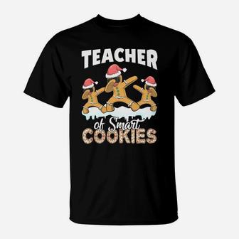 Teacher Of Smart Cookies Cute Dabbing Gingerbread Christmas Sweatshirt T-Shirt | Crazezy UK