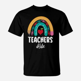 Teachers Aide, Funny Boho Rainbow For Teachers T-Shirt | Crazezy