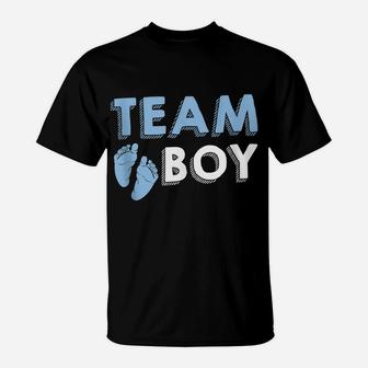Team Boy Gender Reveal Baby Shower Birth Party Family Gift T-Shirt | Crazezy