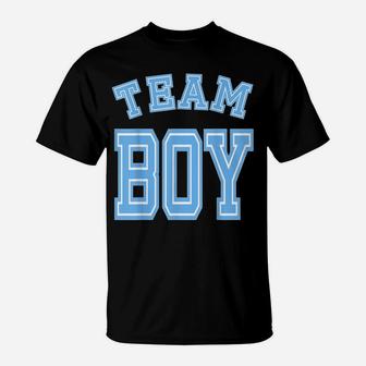 Team Boy Gender Reveal Party Baby Shower Cute Funny Blue T-Shirt | Crazezy