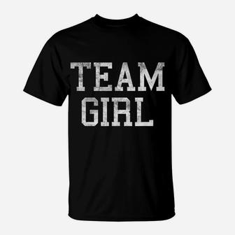 Team Girl Baby Shower Gender Reveal Party T-Shirt | Crazezy