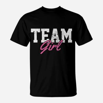 Team Girl Gender Reveal Party Vintage T-Shirt | Crazezy