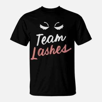 Team Lashes Or Staches Gender Reveal Team Pink Party Gift T-Shirt | Crazezy