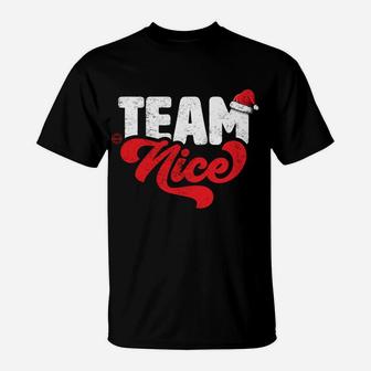 Team Nice - Funny Couple Matching Outfit Christmas Party T-Shirt | Crazezy