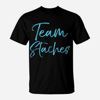 Team Pink Or Team Blue Pick Side Gender Reveal Team Staches T-Shirt | Crazezy
