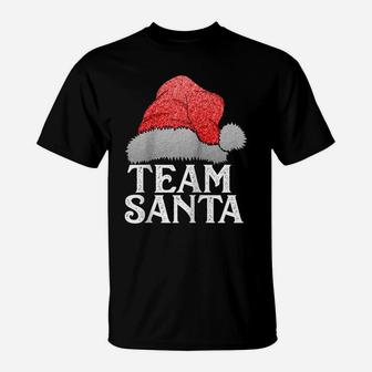Team Santa Claus Hat Christmas Matching Family Group Pajama Raglan Baseball Tee T-Shirt | Crazezy