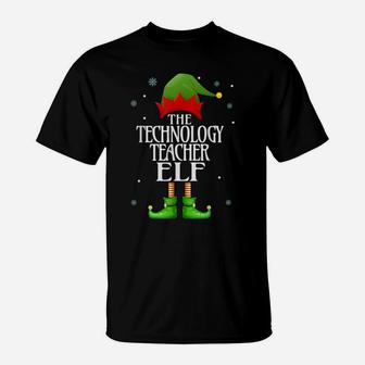 Technology Teacher Elf Xmas Funny Family Matching Christmas T-Shirt | Crazezy UK