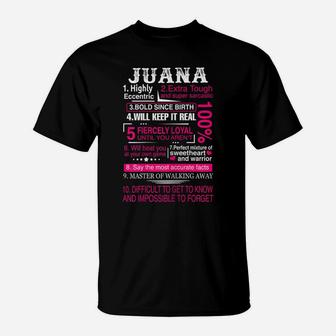 Ten Facts About Women Name Is Juana Gift First Name T-Shirt | Crazezy DE