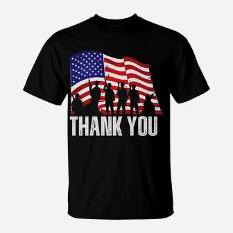 Thank You | American Flag Veterans Day Patriotic Gear T-Shirt | Crazezy CA
