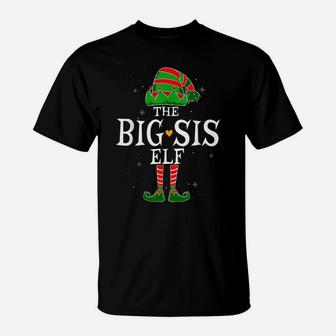 The Big Sister Elf Group Matching Family Christmas Sis Funny T-Shirt | Crazezy