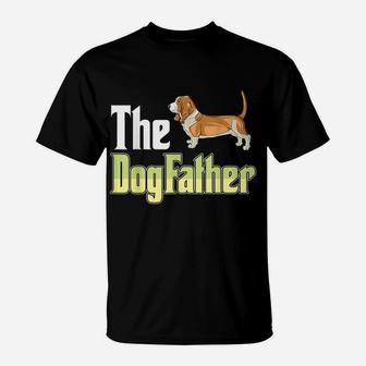 The Dogfather Basset Hound Funny Dog Owner Father’ Day T-Shirt | Crazezy