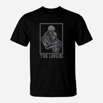 The Lovers Skeleton Tarot Card Gothic T-Shirt | Crazezy DE
