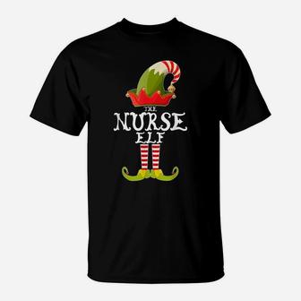 The Nurse Elf Funny Christmas Gift Matching Family Group T-Shirt | Crazezy