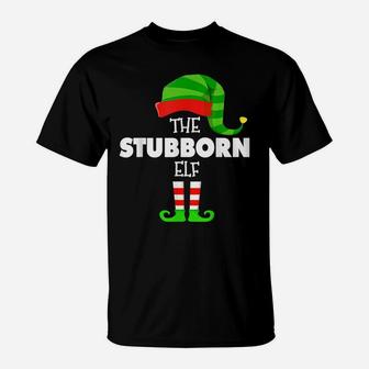 The Stubborn Elf Group Matching Family Christmas Pjs T-Shirt | Crazezy