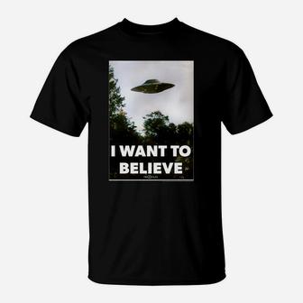 The X-Files I Want To Believe Ufo Poster T-Shirt | Crazezy AU