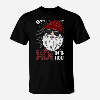 There's Some Hos In This House Funny Santa Claus Christmas Sweatshirt T-Shirt | Crazezy