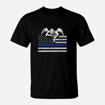 Thin Blue Line Flag To Honor The Fallen Police T-Shirt | Crazezy