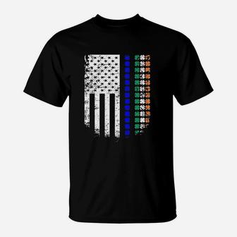 Thin Blue Line Us Flag T-Shirt | Crazezy