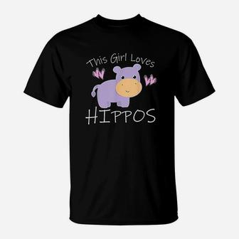 This Girl Loves Hippos T-Shirt | Crazezy