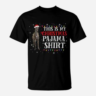 This Is My Christmas Pajama Shirt Greyhound Dog Lover Gift T-Shirt | Crazezy