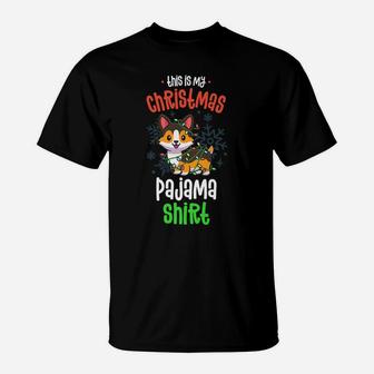 This Is My Christmas Pajama Shirt Tricolor Corgi Pjs Xmas T-Shirt | Crazezy