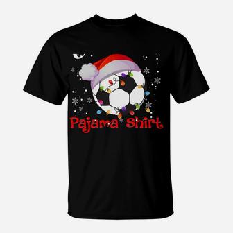 This Is My Christmas Pajama Soccer Ball Santa Hat T-Shirt | Crazezy