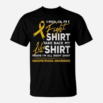 This Is My Fight Shirt Endometriosis Awareness Yellow Ribbon T-Shirt | Crazezy UK