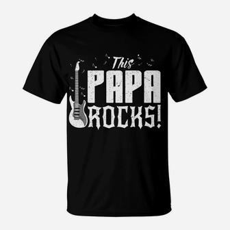 This Papa Rocks Dad Plays Guitar Player Shirt T-Shirt | Crazezy