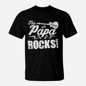 This Papa Rocks Guitar T-Shirt | Crazezy