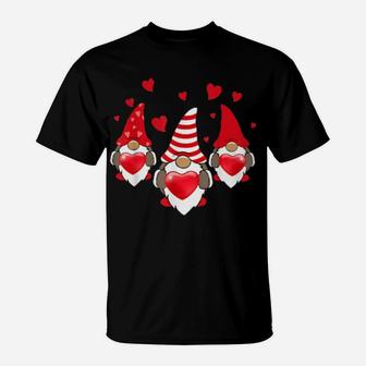 Three Gnomes Holding Hearts Valentine's Day Boys Girls T-Shirt - Monsterry AU
