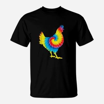 Tie Dye Chicken Rainbow Print Hen Fowl Hippie Peace Gift T-Shirt - Thegiftio UK