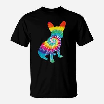 Tie Dye Dog Shirt Hippie French Bulldog Retro Puppy Gift T-Shirt | Crazezy CA