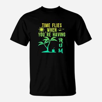 Time Flies When Youre Having Rum Funny Beach Trip T-Shirt - Thegiftio