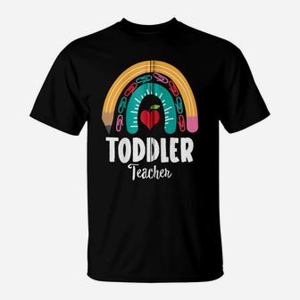 Toddler Teacher, Funny Boho Rainbow For Teachers Zip Hoodie T-Shirt | Crazezy