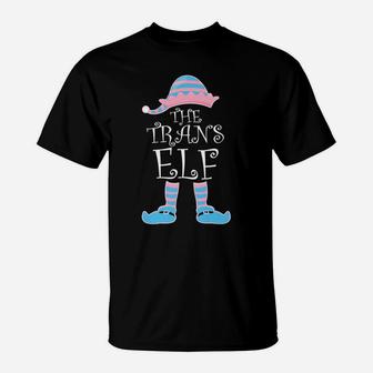 Trans Elf Cute Gay Pride Gift Transgender Christmas Pajama T-Shirt | Crazezy