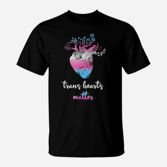 Transgender Anatomical Heart Watercolor Floral Trans Pride T-Shirt | Crazezy