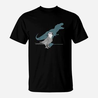 Trex White Faced Cockatiel Funny Grey Cockatiel Dinosaur T-Shirt | Crazezy AU