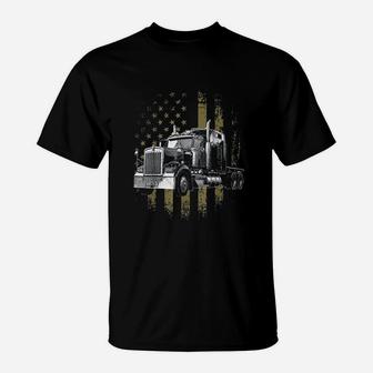 Trucker American Flag T-Shirt | Crazezy