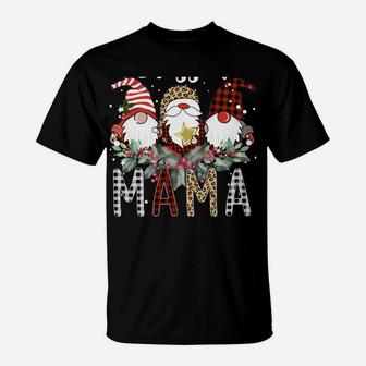 Tu Blessed Mama Christmas Leopard Buffalo Plaid Gnome T-Shirt | Crazezy