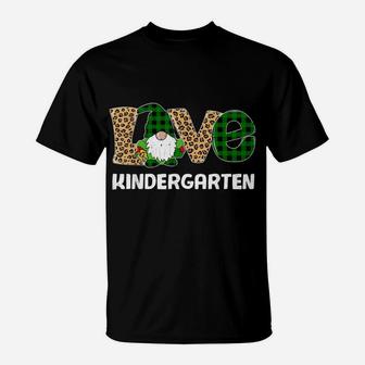 Tu Leopard Plaid Gnome Kindergarten Teacher Patricks Day T-Shirt | Crazezy CA
