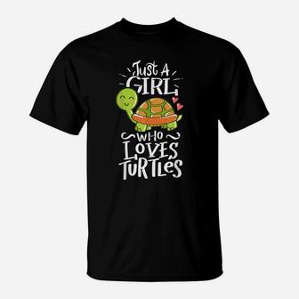 Turtle For Girls Who Love Turtles Sea Animal Pet Lover Gift T-Shirt | Crazezy